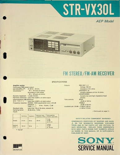 Service manual sony str vx30l - manual,